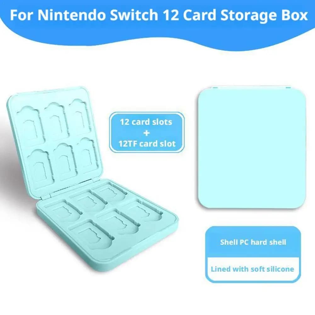 Porta carte da gioco Scatola protettiva da 12 custodie per Nintendo Switch Scatola portaoggetti con slot per schede da 1/2 Accessori per giochi