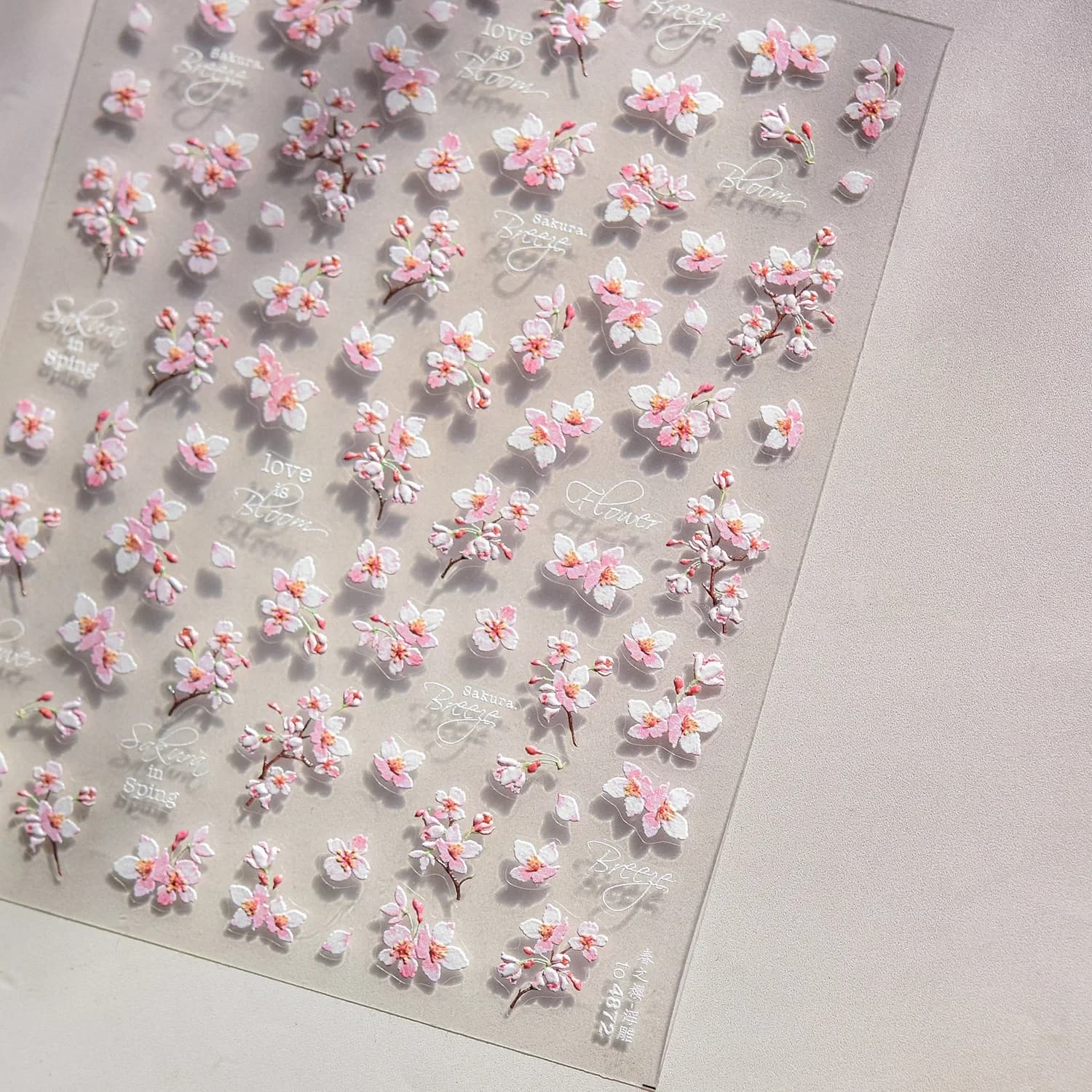 Japanese Nail Parts 5D Reliefs Cherry Blossom Self Adhesive Nail Art Stickers DIY 2025 Summer Flower Manicure Decoration Decals