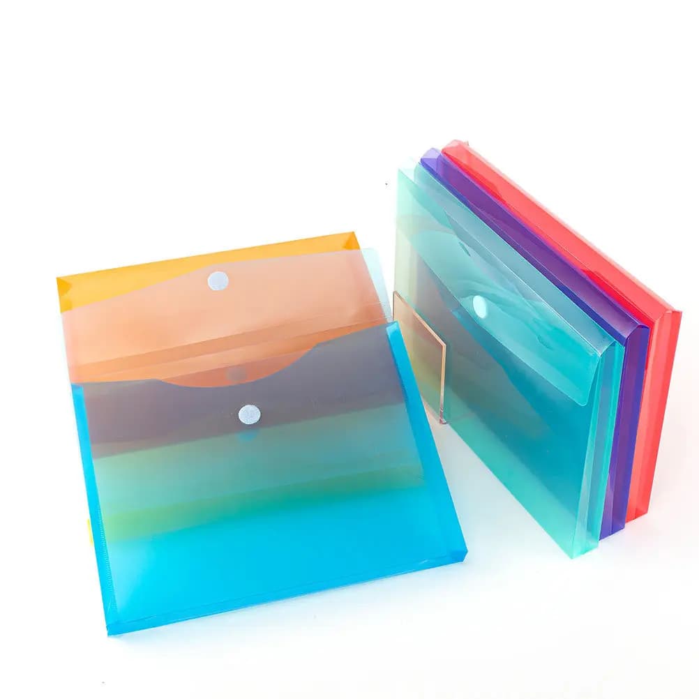 7Pcs Colorful Document Bags Premium Lightweight File Folders with Snap Button Closure for Receipts Coupons Tickets Vouchers
