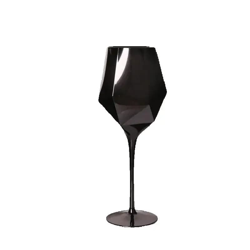 Calice in Cristallo Nero Puro per Vino Rosso con Bordo Dorato, Lussuoso e Semplice, per Sale Speciali, Bicchieri da Champagne, Utensili da Cucina