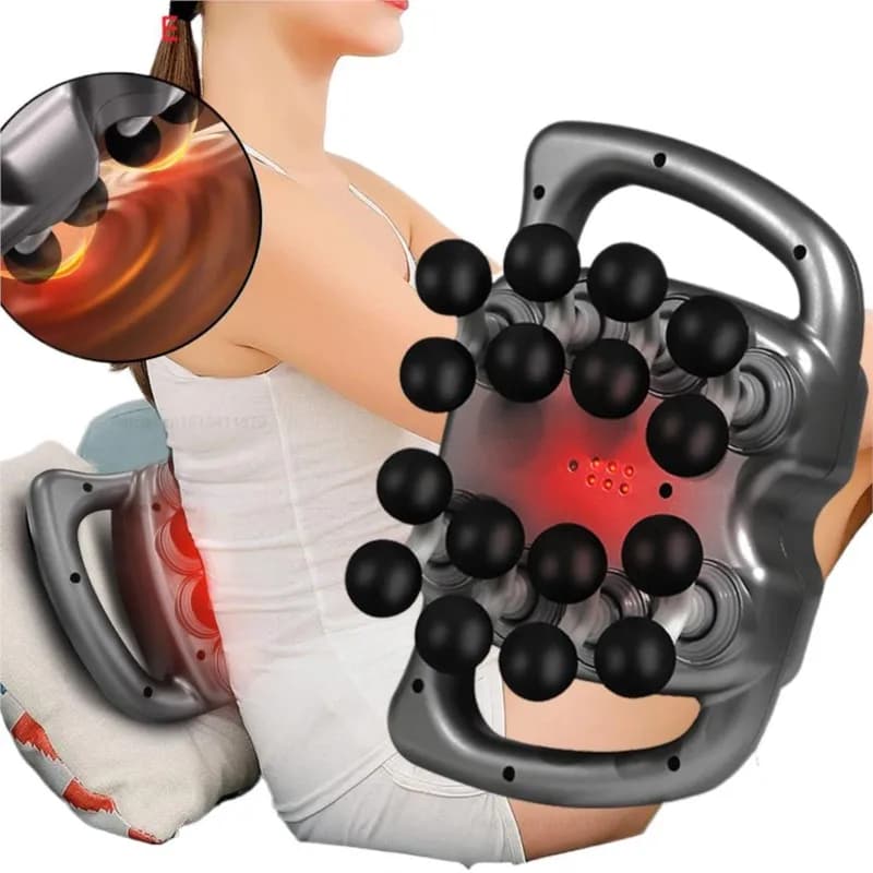Fascia Gun Muscle Massager Gun Sixteen-head High Frequency Neck Shoulder Waist Massage Machine Professional Fascia Massage Gun