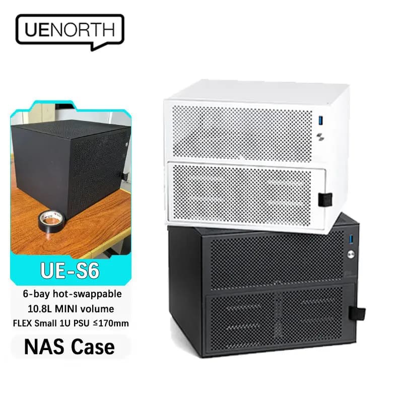 UENORTH UE-S6 chassis NAS a sei slot scheda madre itx server di archiviazione desktop fai da te piccola custodia Con backplane supporta hot swap