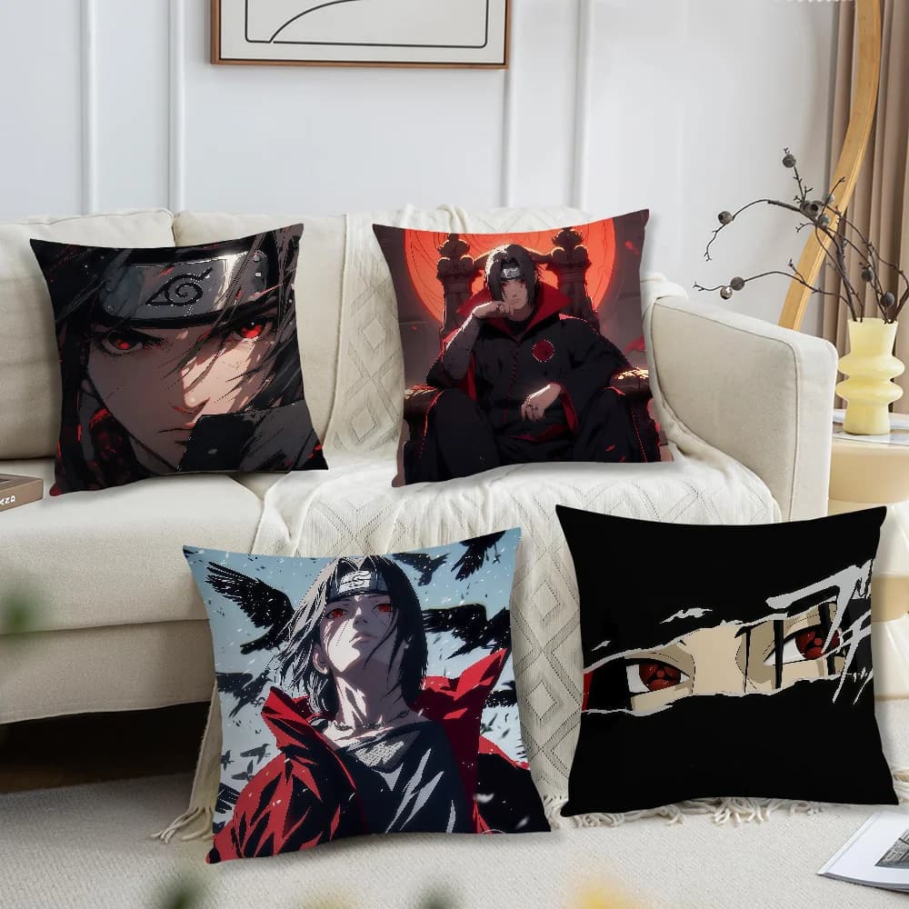 I-Itachi U-Uchiha Anime N-Naruto cushion cover For Pillow Printing Sofa Decoration Home Room Coffee Shop Office NordicSimplicity
