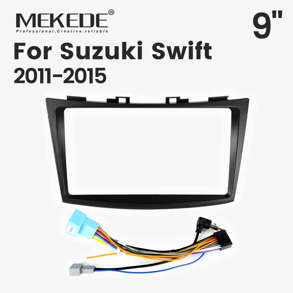 MEKEDE Cruscotto Kit Pannello di Montaggio Auto Radio Lunetta per Suzuki Swift 2011 2012 2013 2014 2015 Kit Telaio Pannello Cablaggio Fascia