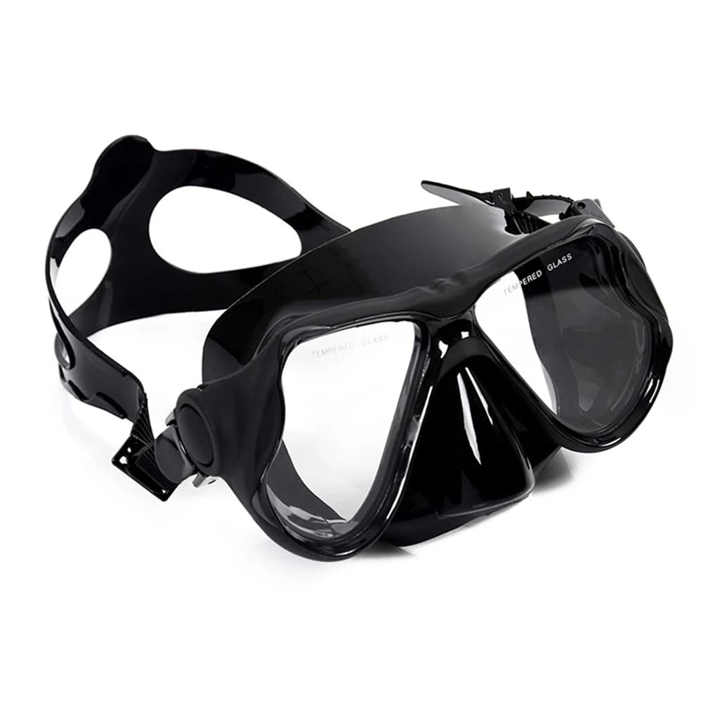 Maschera da snorkeling Occhialini da nuoto Gonna in silicone per immersioni subacquee Len Allenamento con vista ampia con copertura per il naso Cinghia regolabile Ultra trasparente