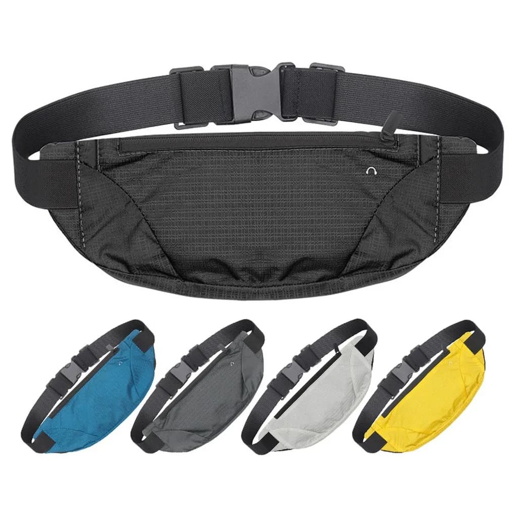 Large Capacity Waterproof Running Belt Bag for Men Women, Sports Waist Pack with Phone Holder, Travel Passport Pouch, Sweatproof