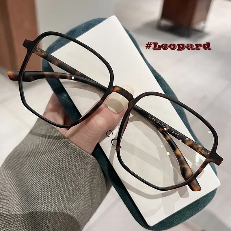 Ultra Light Glasses Men Women Eyeglasses Trendy Large Size Square Frame Eyewear