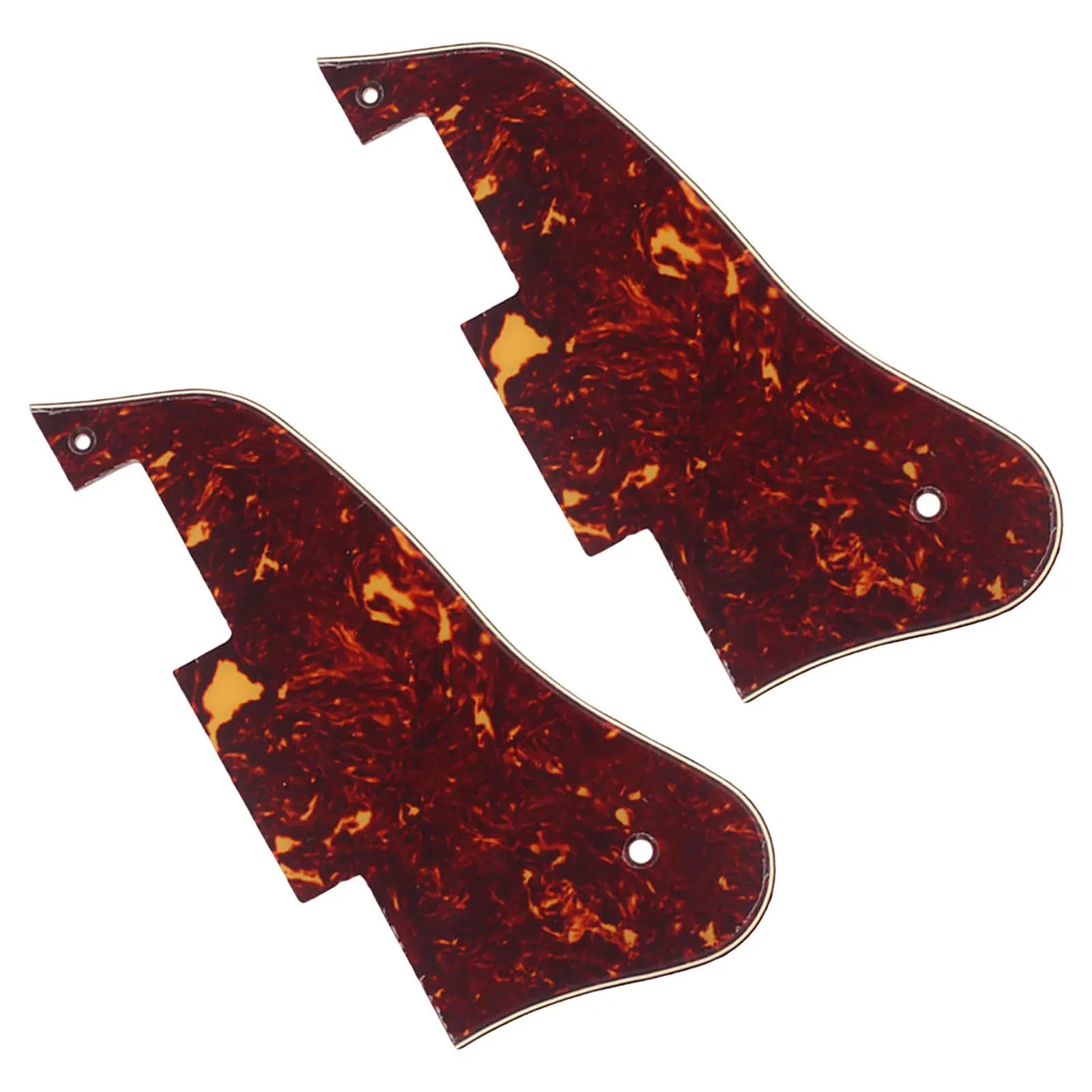 Set di 2 Pezzi di Protezioni per Chitarra Acustica in Materiale Effetto Tartaruga Rossa con Adesivo, Protezione per Chitarra Folk, Classica e Basso
