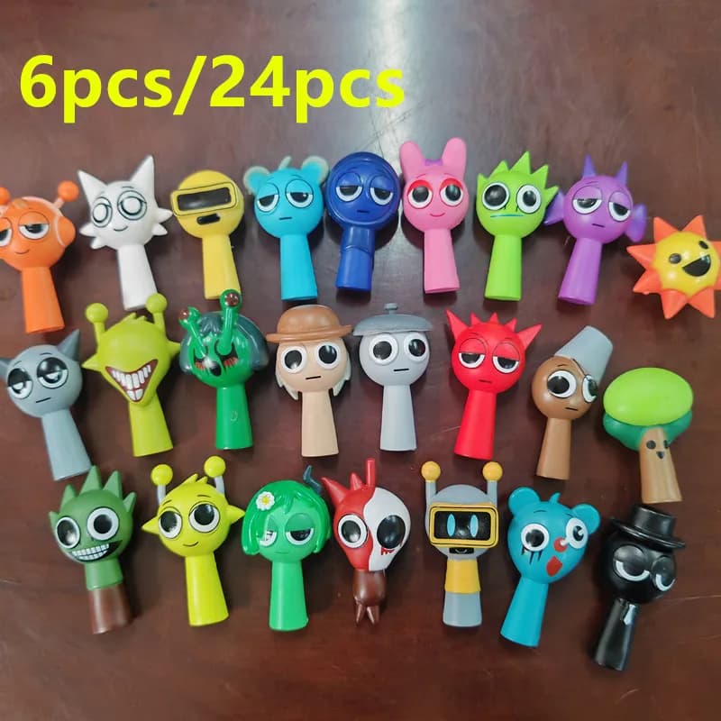 6 pezzi 4,5 cm divertenti Sprunki Figuras modello PVC Sprunki gioco d'azione e figure giocattolo