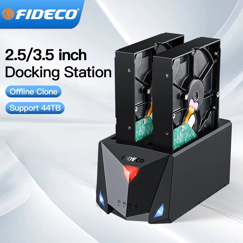 FIDECO Hard Drive Docking Station for 2.5 or 3.5 inch SATA HDD SSD Hard Drive Dock with HOffline Clone Function Support UASP