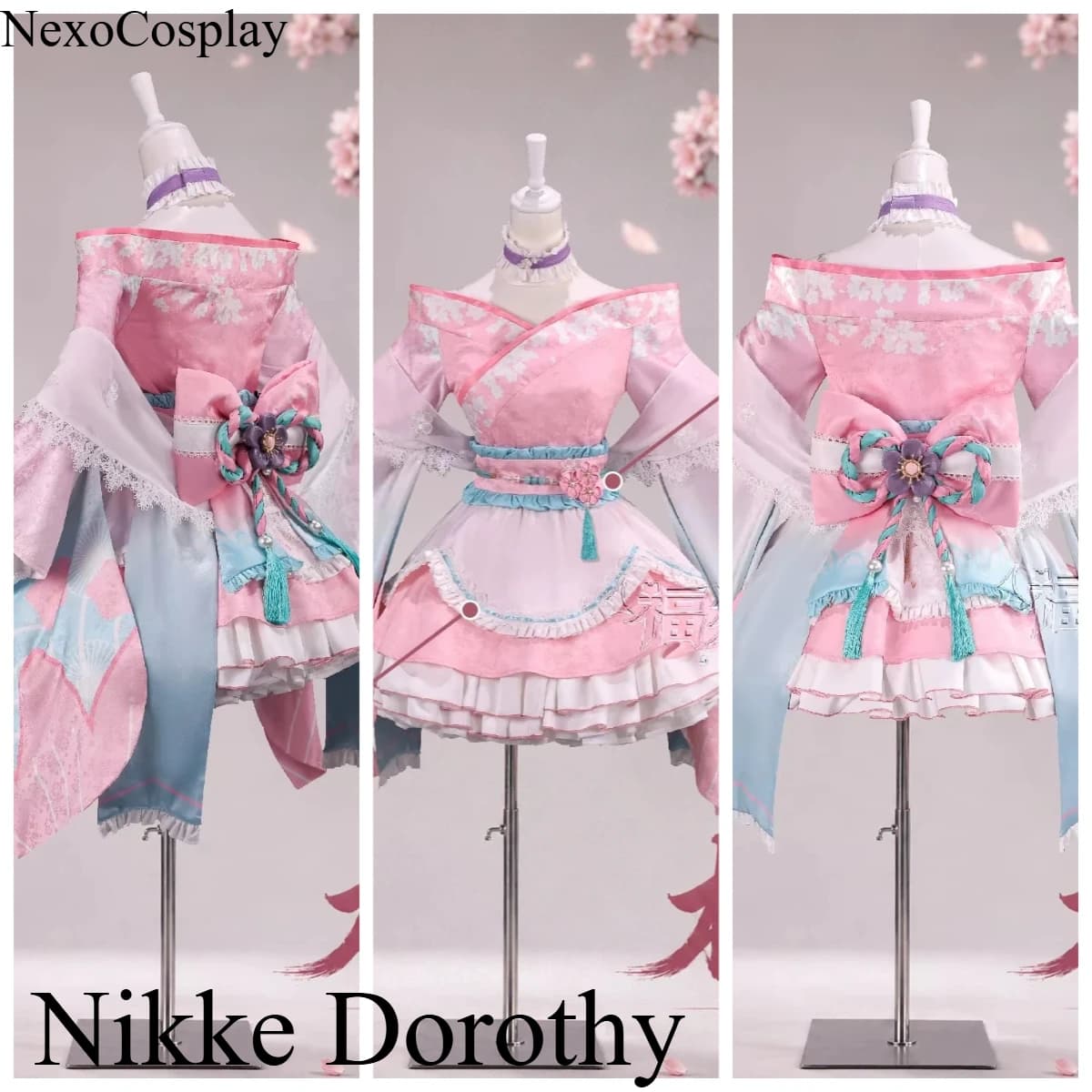 Nikke Dorothy Cosplay Costume Pink off shoulder puffy skirt, role-playing costume NexoCosplay