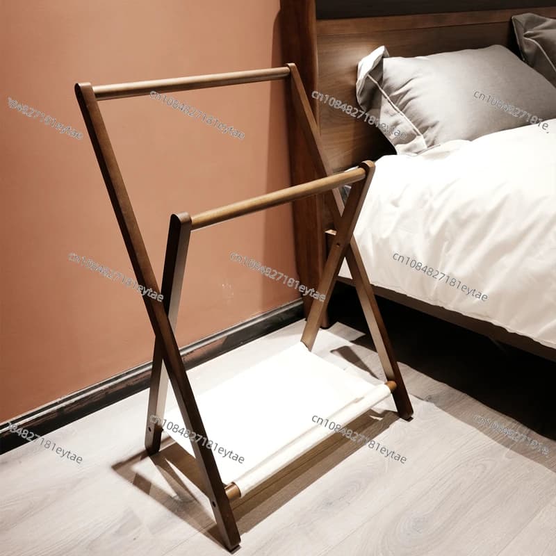Appendiabiti da comodino pieghevole dal pavimento al soffitto, piccola camera da letto in legno massello che dorme di notte, appendiabiti temporaneo