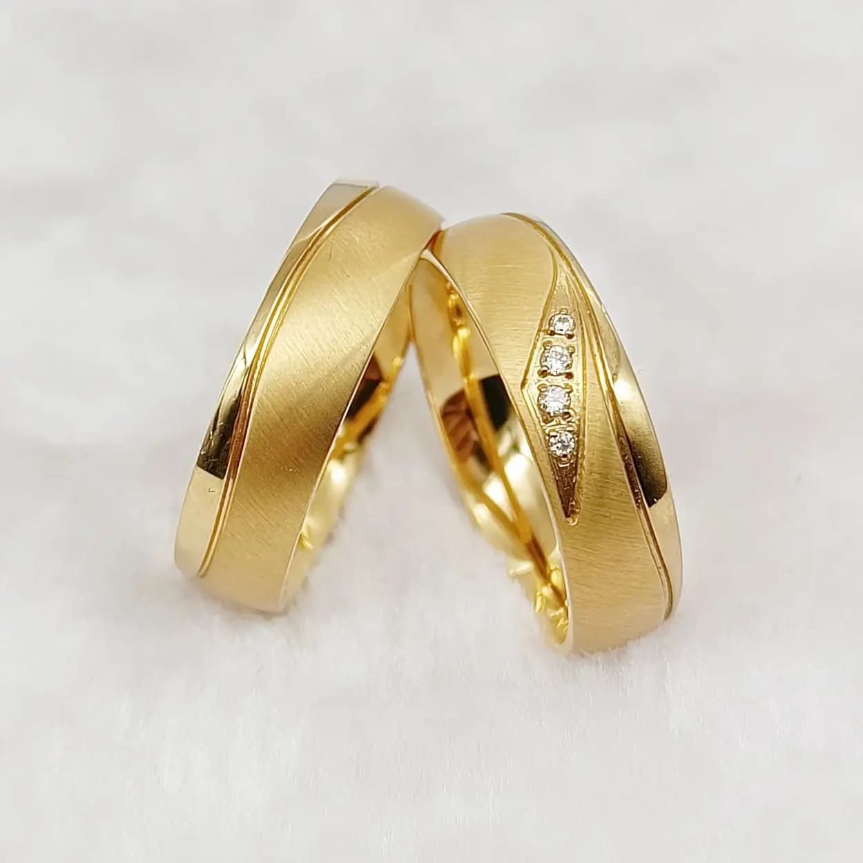 Moda occidentale 24k placcato oro gioielli in acciaio inossidabile anello matrimonio coppie fedi nuziali uomo donna Alliance Dropshipping