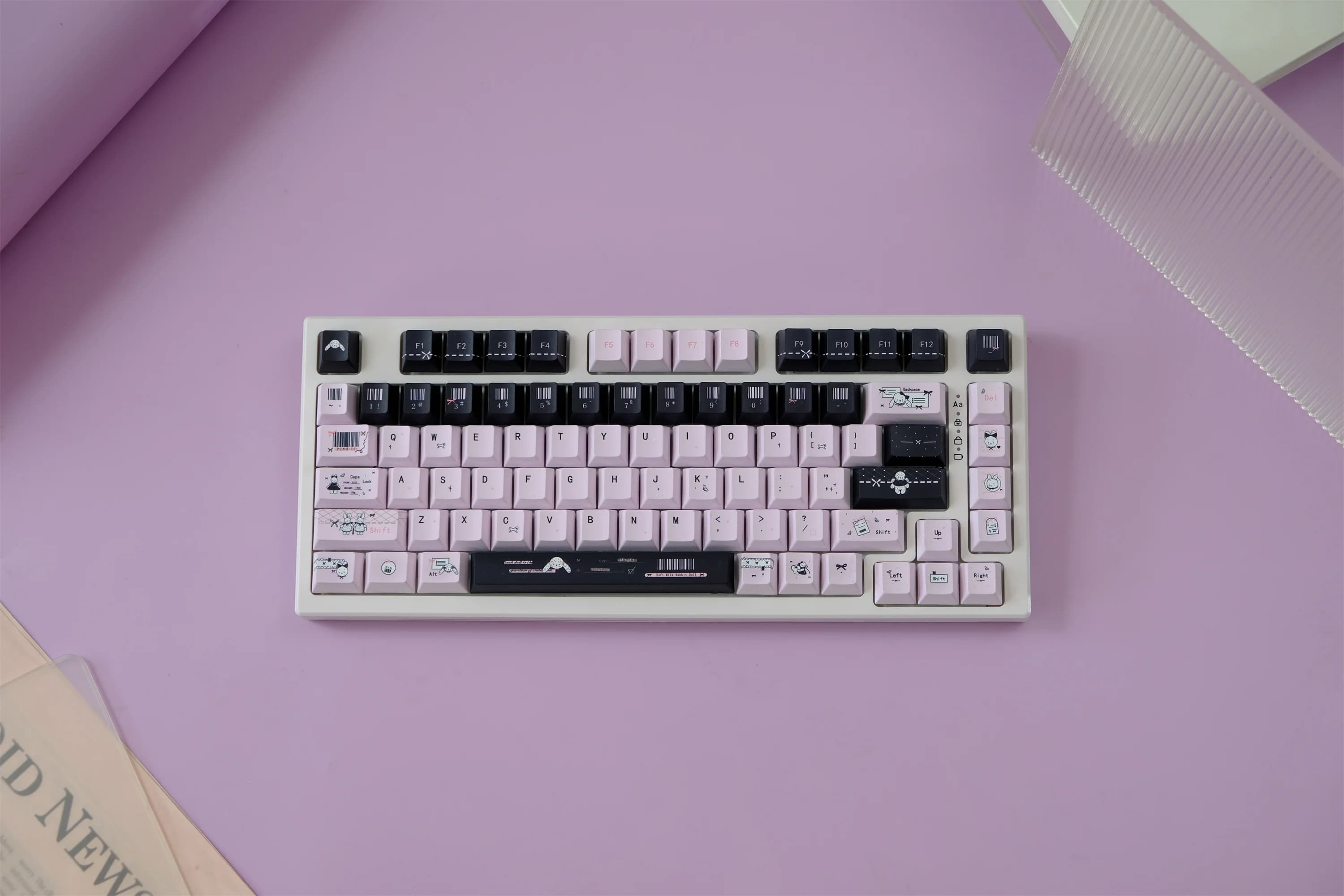Keycaps Pink Baby Rabbit 142 tasti Materiale PBT Profilo CHERRY DYE-SUB Keycap per tastiera meccanica MX Switch Layout ISO ANSI