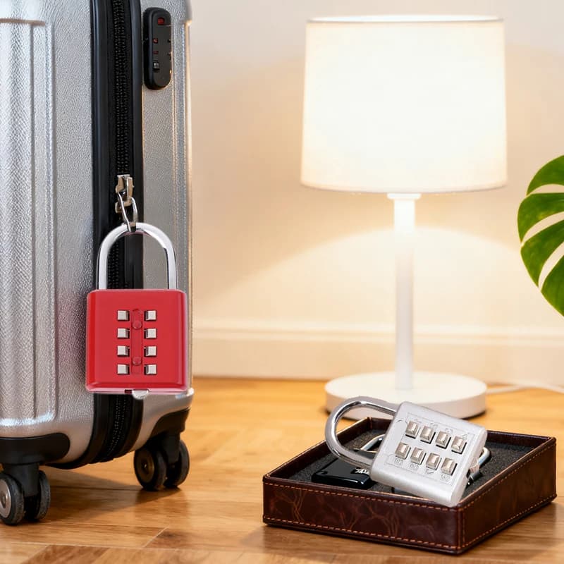 Combinazione a 8 cifre Pulsante esterno Impermeabile Codice casuale fisso Lucchetto in lega di zinco Bagagli da viaggio Smart Lock Antifurto