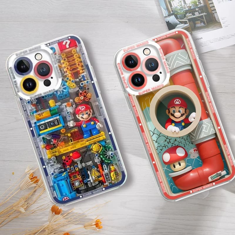 Building Blocks M-Marios Custodia per Samsung Galaxy S24 S23 S22 Ultra S21 S20 FE Nota 20 10 Plus A15 A25 A35 A55 TPU Cover in silicone