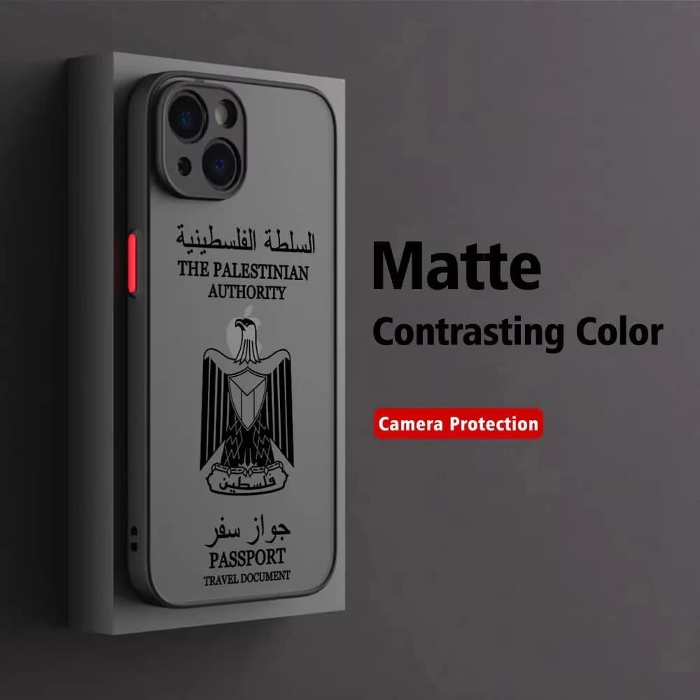 Custodia per telefono passaporto mappa bandiera palestina per iPhone 16 15 13 14 12 11 Pro Max Mini X XR XS 7 8 Plus SE Art Cover morbida trasparente di lusso