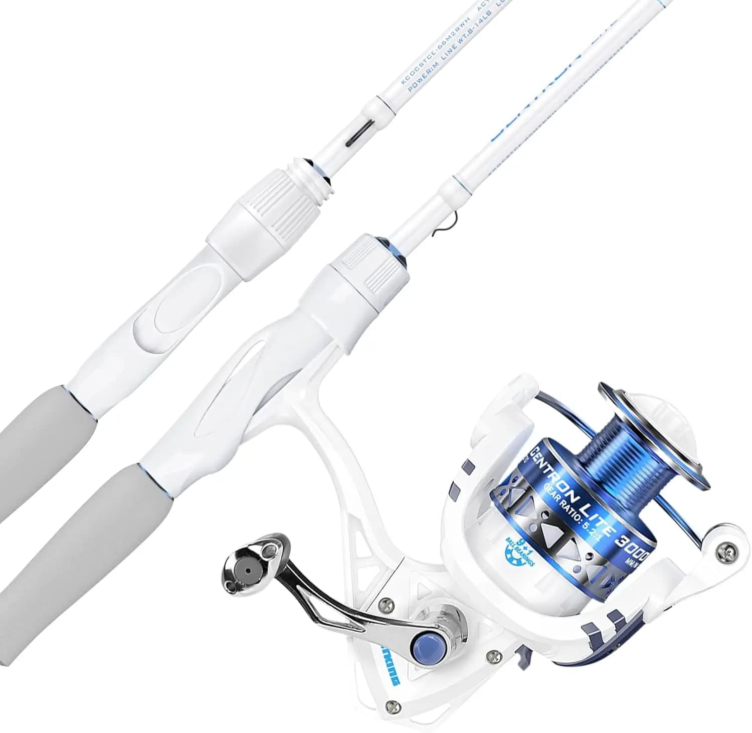 Combo Canna da Pesca e Mulinello Centron Lite, Fusto in Grafite IM6 in 2 Pezzi, Anelli in Acciaio Inox con Inserti in Ceramica, Impugnatura Ergonomica in EVA