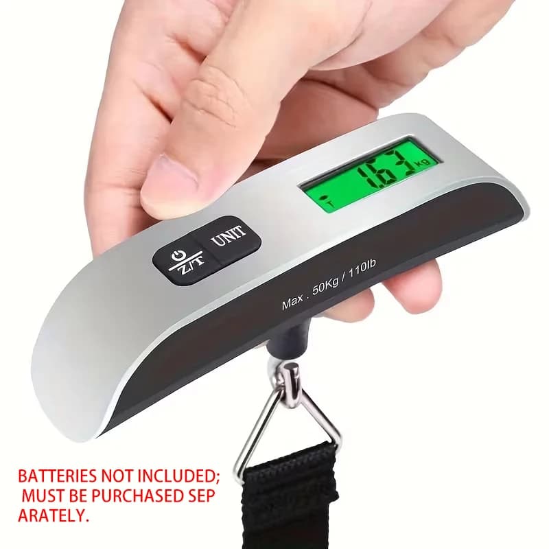 Portable Electronic Luggage Scale with Comfortable Grip–50kg Capacity – Suitable for Home, Travel, and Outdoor Use（not included）