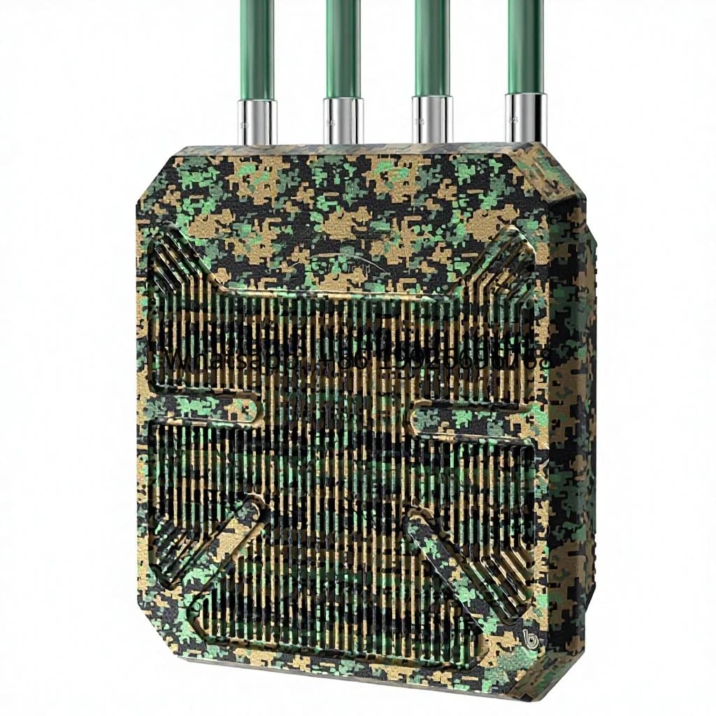 Ripetitore WiFi 6 AX3000 Dual-Frequency a Lunga Distanza, Copertura 500m, Impermeabile IP67, Amplificatore con 2 Antenne, Design Mimetico
