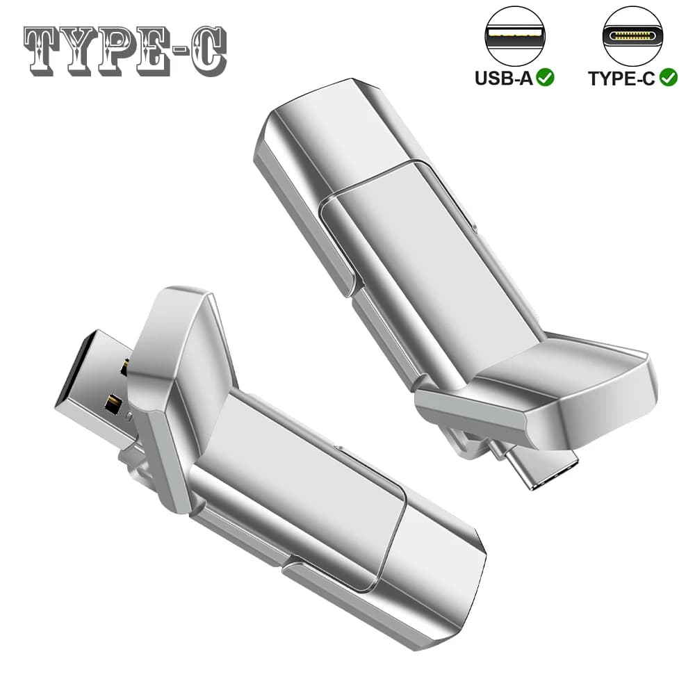 Nuova chiavetta USB 2 in 1 di tipo C con bastoncini di memoria da 128 GB 64 GB 32 GB adatti per telefoni cellulari, computer e penne