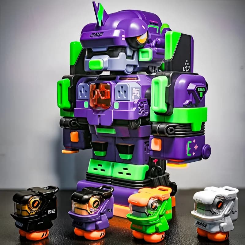 In Stock Wasa & Evangelion Eva Super Train Combination Robot Blind Box First Unit Pop Culture Toy Figurine Ornament Gifts Toys