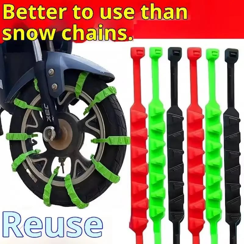 Catene da Neve Antiscivolo 10/20 Pezzi per Moto e Biciclette, Fasce Antiscivolo per Pneumatici Invernali, Catene di Emergenza per Moto