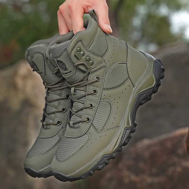 Men's training boots, breathable high top hiking boots, zippered tactical boots, breathable outdoor sports shoes