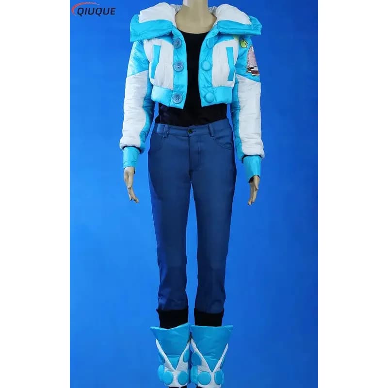 Costume Cosplay Anime Dramatical Murder DMMD Seragaki Aoba, Giacca Imbottita, Top, Pantaloni, Guanti, Copriscarpe per Donne