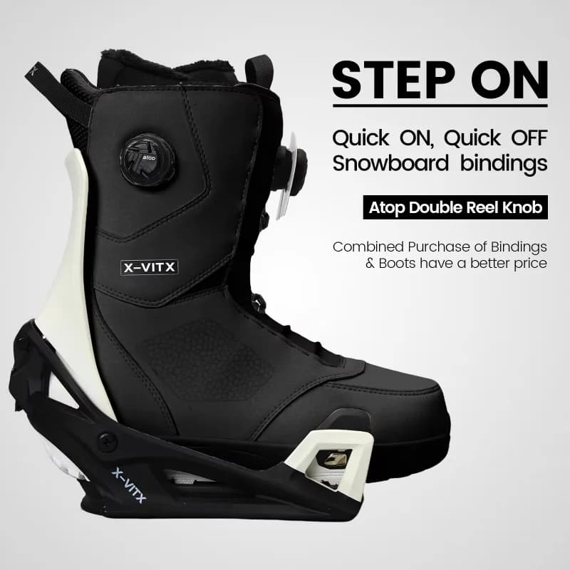 Passare sulla legame da snowboard per aprire rapidamente e chiudere rapidamente il legame