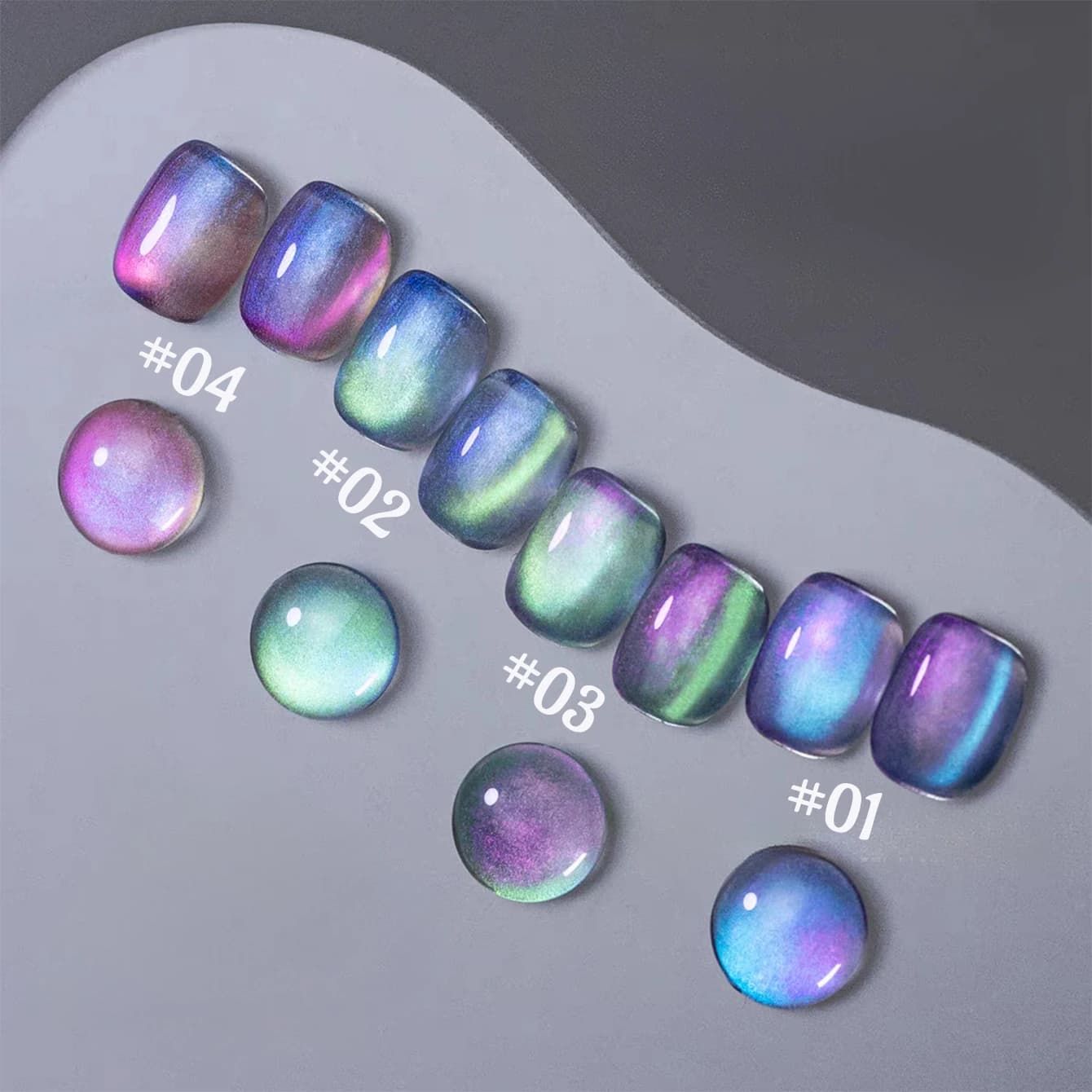 1 pz SHAKA Smalto Semipermanente Gel Effetto Occhio di Gatto Aurora Blu Viola Fantasia Primavera Estate 2026 Nuovo Gel Unghie Illuminante per un Look Raffinato
