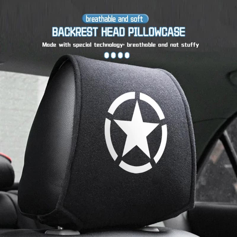 Suede Car Logo Seat Headrest Cover Anti-dirty Neck Pillow Protector Accessories For Jeep Grand Commander Trailhawk Rubicon JL