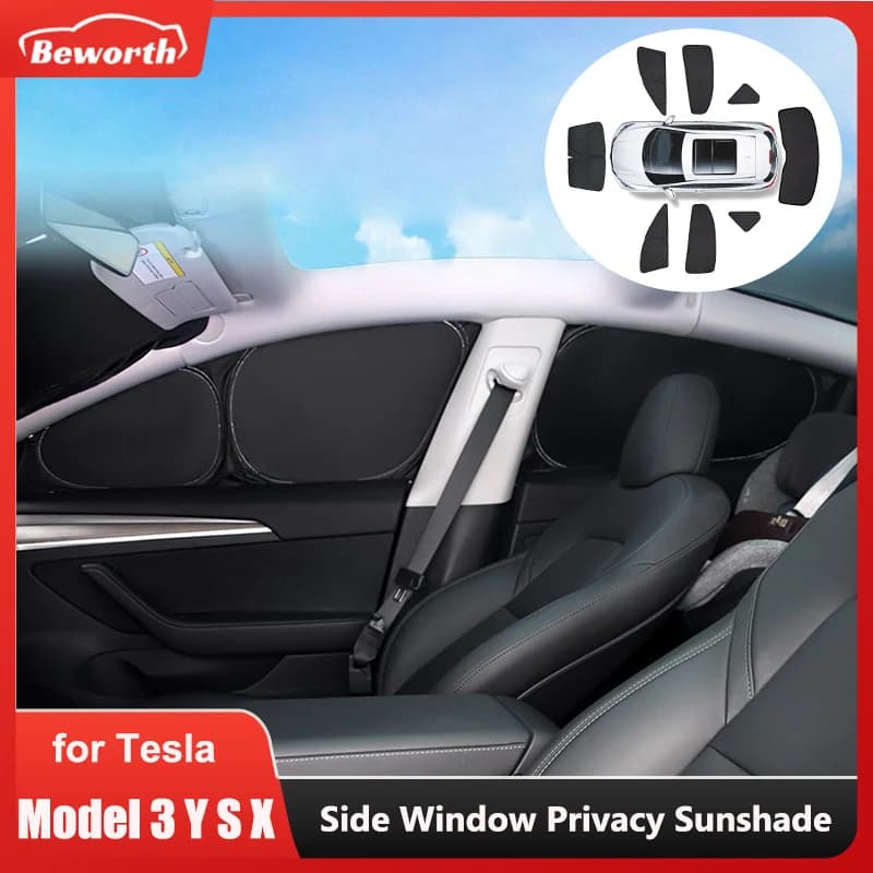 Parasole per privacy su misura per Tesla Model 3 YSX 2025 Finestrino laterale per auto Parasole Lucernario Tenda Ombreggiatura Parabrezza anteriore posteriore