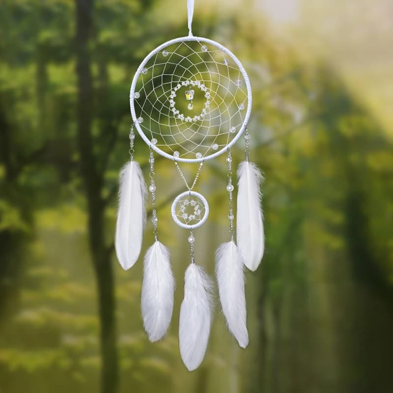 Crystal Feathers Dream Catcher Wall Hangings Door Pendants Bedroom Decoration Handmade Ornaments For Girls Birthday Gfits
