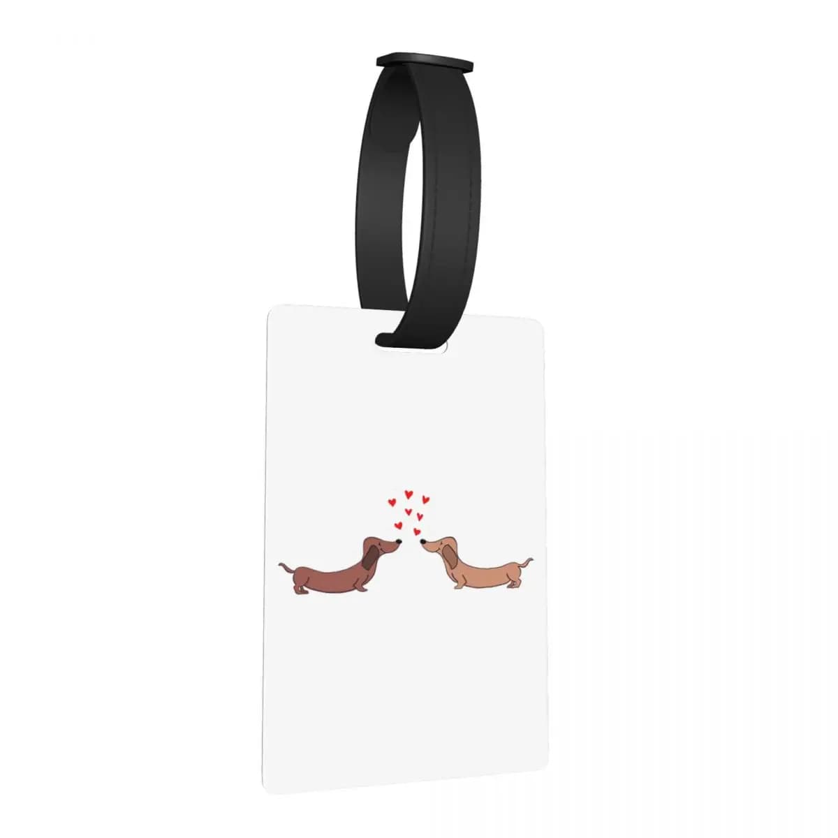 Etichette per Bagagli con Motivo Bassotto, Accessori per Valigie, Tag per Bagaglio da Viaggio, Porta Etichetta con Nome e Indirizzo