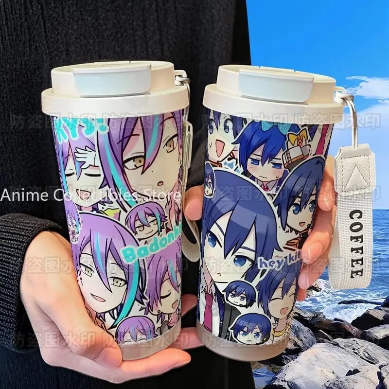 520ml Cute Creative Water Bottle Water Cup Project Sekai Kamishiro Rui Anime Straw Water Cup Large Capacity Coffee Cup