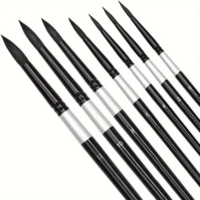 7-piece paint set - suitable for watercolor/water-based paints | beginner calligraphy brushes, acrylic oil painting brushes