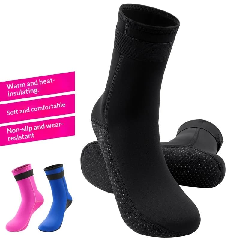 Calzini da Immersione in Neoprene 3mm, Lunghi, Impermeabili, Antiscivolo, Resistenti all'Usura, Termici e Caldi per Nuoto, Surf e Snorkeling, per Uomini e Donne