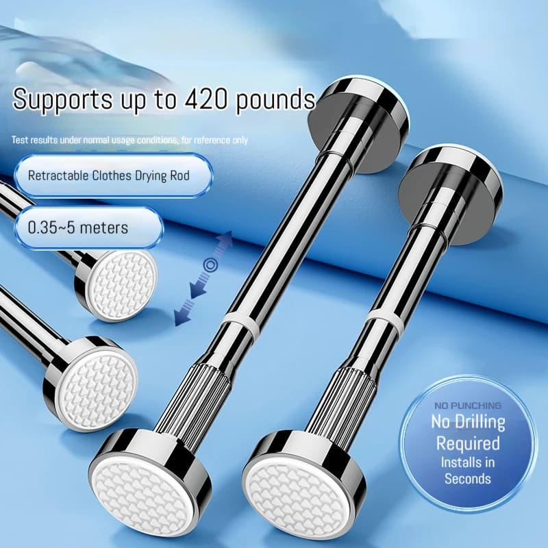 Multi-functional stretching rod Stainless steel adjustable telescopic rod Suspended door for domestic use Product for bathroom 50-80 cm