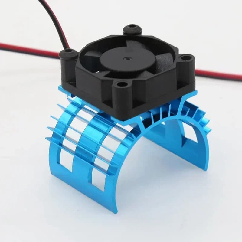 Blu RC Parti Auto Elettrica Motore Brushless Copertura Del Dissipatore di Calore + Ventola Di Raffreddamento per 1:10 HSP RC Auto 540 550 3650 Dimensioni Dissipatore di Calore Del Motore