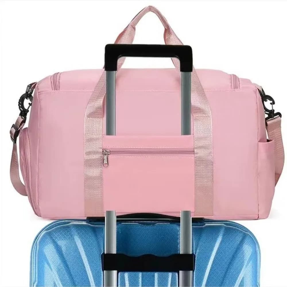 Zipper Oxford Travel Luggage Bag Sturdy Foldable Nylon Duffle Bag Multi-functional Solid Color Large Capacity Handbag Sports