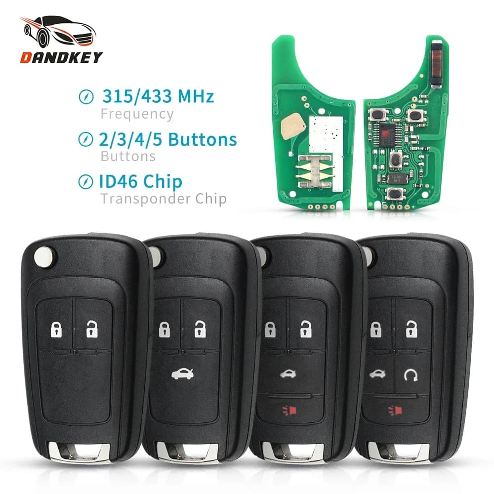 Dandkey Chiave A Distanza Intelligente Per Chevrolet Cruze Sail Orlando Malibu Aveo Spark 315/433 MHz ID46 Chip Flip Chiave di Controllo Dell'automobile