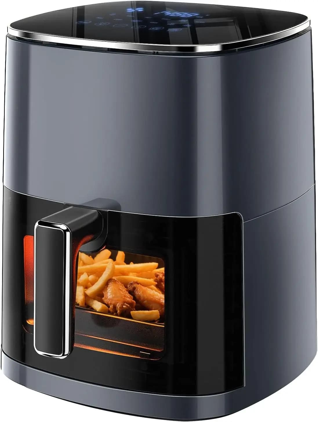 Friggitrice ad Aria Deluxe - Friggitrice ad Aria Digitale da 6,34 QT con Finestra Visibile, 12 Funzioni Preimpostate, Cestello Antiaderente e Lavabile in Lavastoviglie