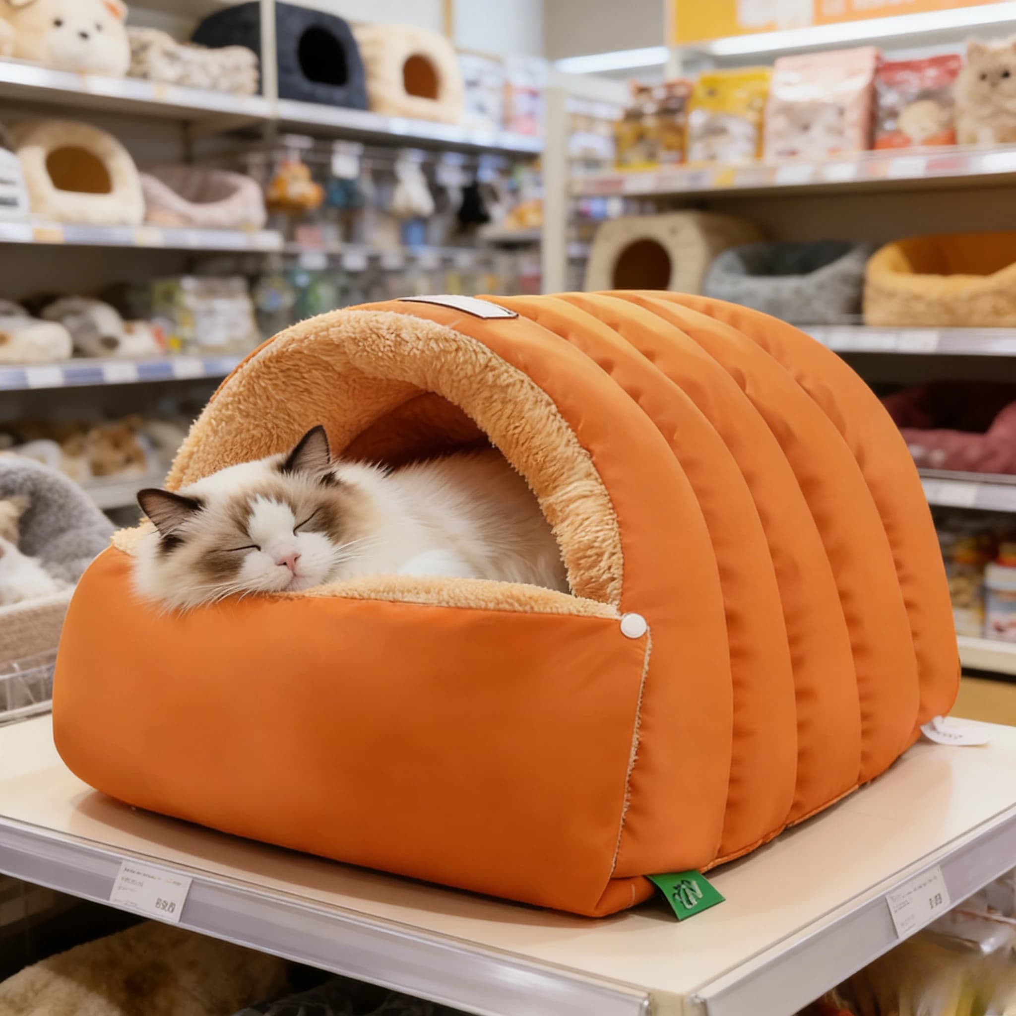 Cuccia a grotta accogliente e calda per l'inverno, a forma di sacco a pelo, antivento, in pelle, semi-chiusa per gatti e animali domestici