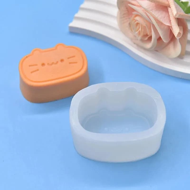 ZDQ Cat Cheese Cake Silicone Mold Candle Mold Scented Diy Handmade Resin Mold Candle Making Mochi Squishy Toy Mould