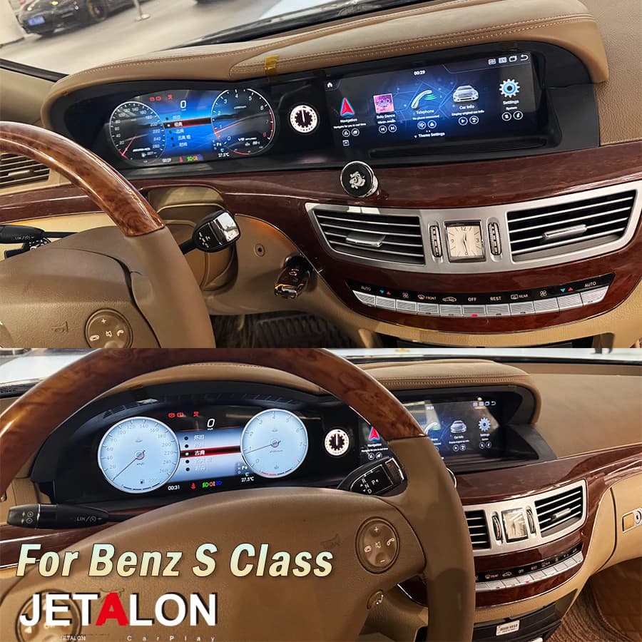 3-in-1 Integrated LCD Dual Screen For Benz S Class W221 S250 2006 - 2013 Carplay Android Video Player GPS Car Radio Multimedia