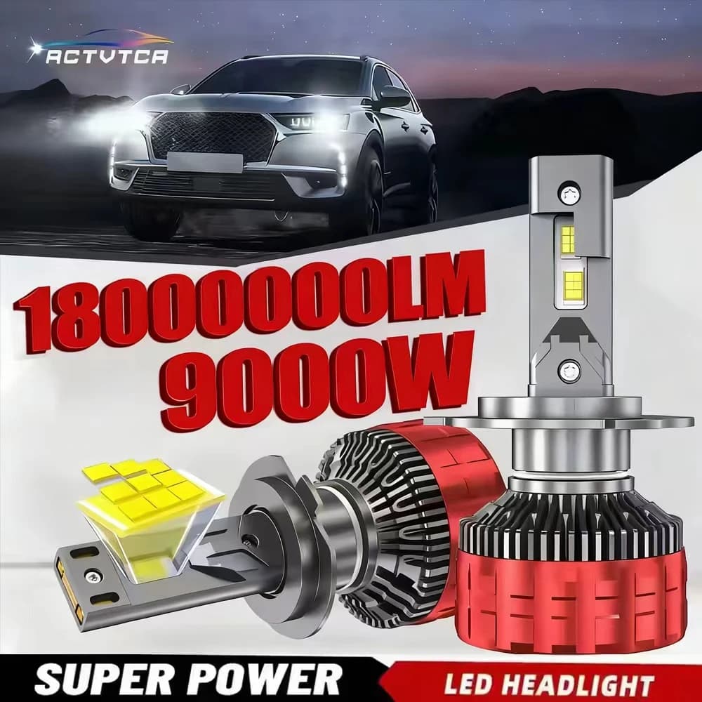 ACTVTCA H4 H7 LED CANBUS H11 H1 9005 HB3 9006 HB4 H8 H9 9012 9007 9008 Fari a LED 3600W Ad alta potenza 6000K Lampadina per fari per auto