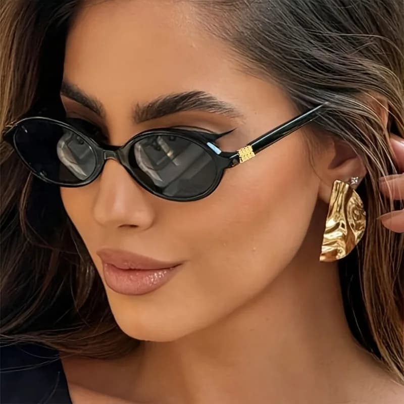 Vintage Oval Sunglasses NEW Women Designer Luxury Brand Small Oval Glasses Anti Blue Light Blue Oval Glasses Leopardized Men's Fashion retro