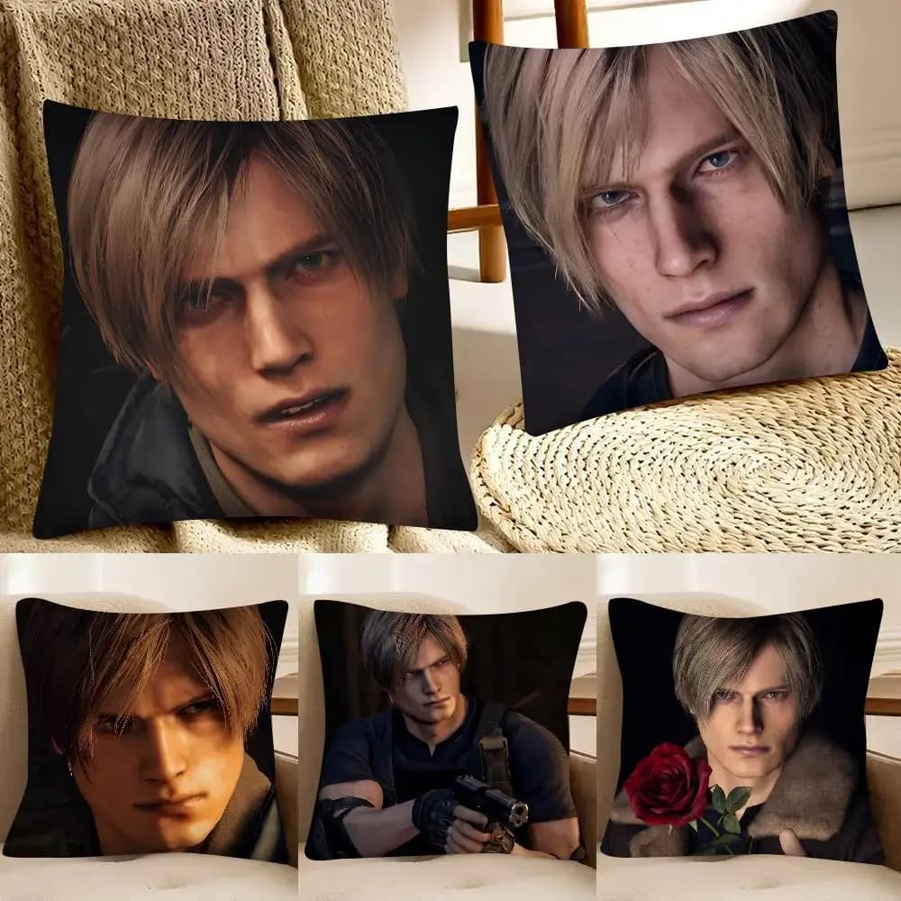 Leon S. Kennedy Game Resident Evil Pillow Case Fashion Square Pillowcase Bedroom Sofa Room Ins Decoration Leisure