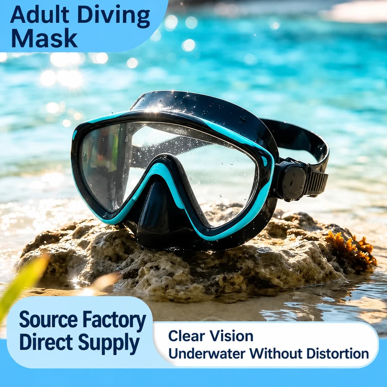 Adult snorkeling equipment diving mask silicone large frame high-definition diving goggles unisex snorkeling mask/glasses